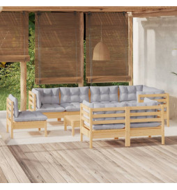 Salon de jardin 9 pcs avec...