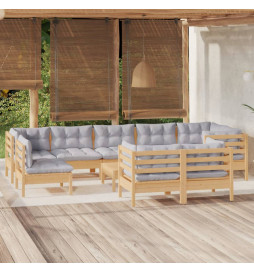 Salon de jardin 10 pcs avec...