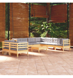 Salon de jardin 10 pcs avec...