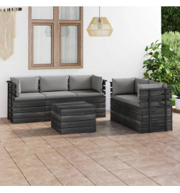 Salon palette de jardin 6...