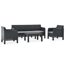 Salon de jardin 4 pcs avec...