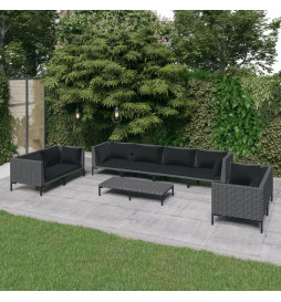 Salon de jardin 9 pcs avec...