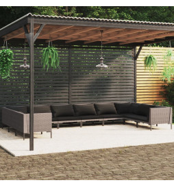 Salon de jardin 10 pcs avec...