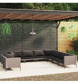 Salon de jardin 9 pcs avec...