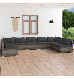 Salon de jardin 9 pcs avec...