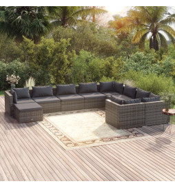 Salon de jardin 10 pcs avec...