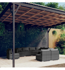 Salon de jardin 9 pcs avec...