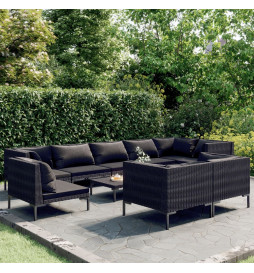 Salon de jardin 10 pcs avec...