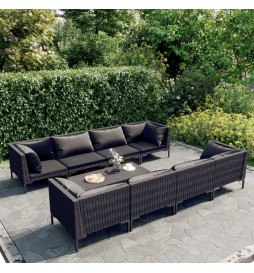 Salon de jardin 9 pcs avec...