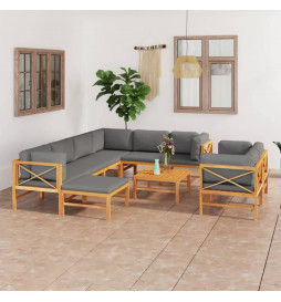 Salon de jardin 10 pcs avec...