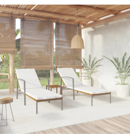 Chaises longues 2 pcs avec...