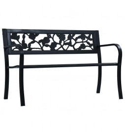Banc de jardin 125 cm Noir...