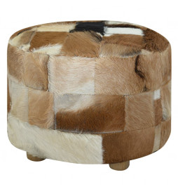 Pouf Cuir véritable Rond 50...