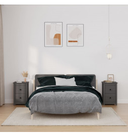 Tables de chevet 2 pcs Gris...