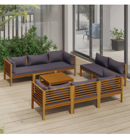 Salon de jardin 9 pcs avec...