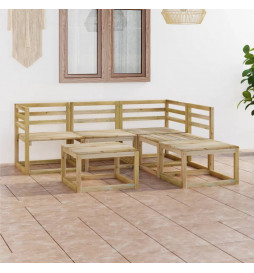 Salon de jardin 6 pcs bois...