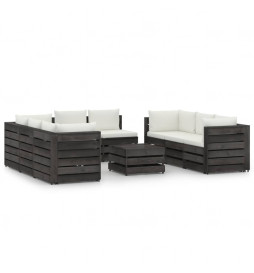 Salon de jardin 9 pcs avec...