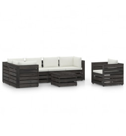 Salon de jardin 7 pcs avec...