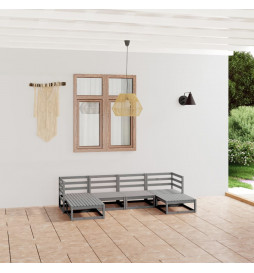 Salon de jardin 6 pcs Bois...