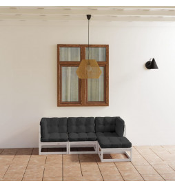 Salon de jardin 4 pcs avec...