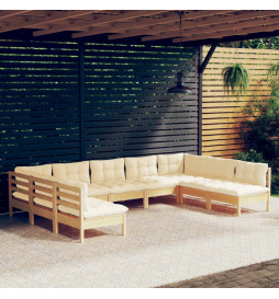 Salon de jardin 9 pcs avec...