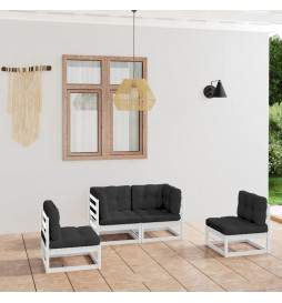 Salon de jardin 4 pcs avec...