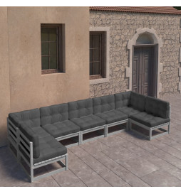 Salon de jardin 7 pcs avec...