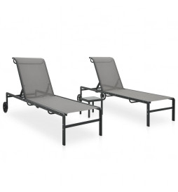 Chaises longues 2 pcs avec...
