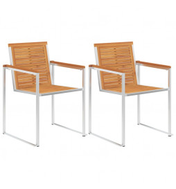 Chaises de jardin 2pcs Bois...