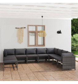 Salon de jardin 11 pcs avec...