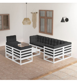 Salon de jardin 9 pcs avec...
