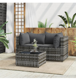 Salon de jardin 3 pcs avec...