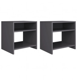 Tables de chevet 2 pcs Gris...
