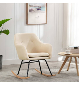 Chaise à bascule Crème Tissu