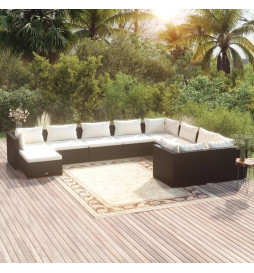Salon de jardin 10 pcs avec...