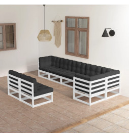 Salon de jardin 8 pcs avec...