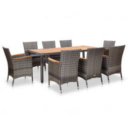 Salon de jardin 9 pcs avec...