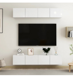 Meubles TV 4 pcs Blanc...