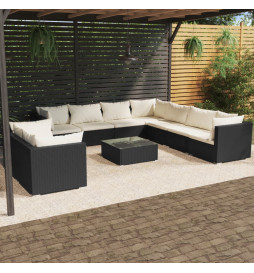 Salon de jardin 10 pcs avec...