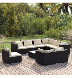 Salon de jardin 10 pcs avec...