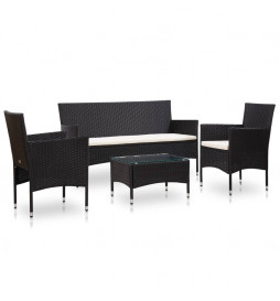 Salon de jardin 4 pcs avec...