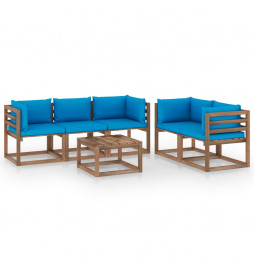 Salon de jardin 6 pcs avec...