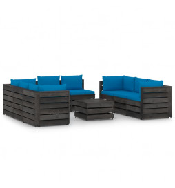 Salon de jardin 9 pcs avec...