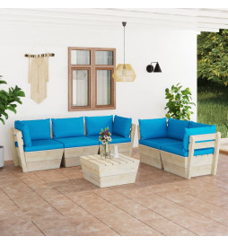 Salon de jardin palette 6...