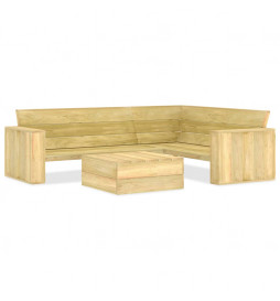 Salon de jardin 2 pcs Bois...