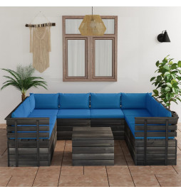 Salon palette de jardin 9...