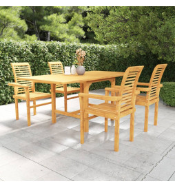 Salon de jardin 5 pcs Bois...