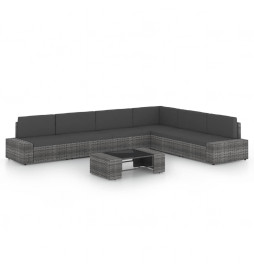 Salon de jardin 7 pcs avec...