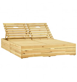 Chaise longue double Bois...