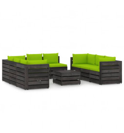 Salon de jardin 9 pcs avec...